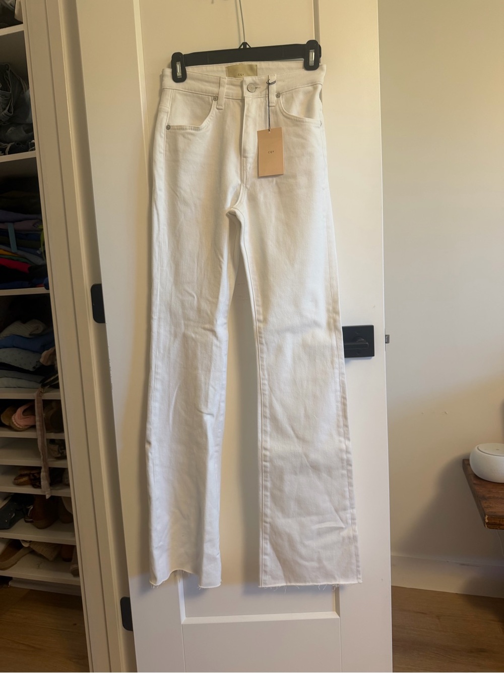 White High-Rise Flare Jeans